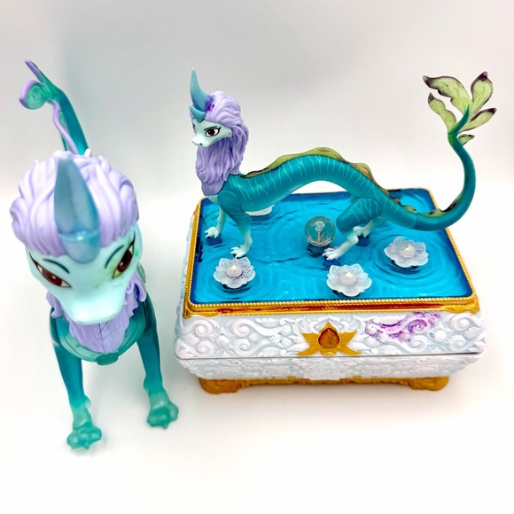 Disney Other - “Raya” movie Blue and Purple “Sisu” Dragon Figurine Set